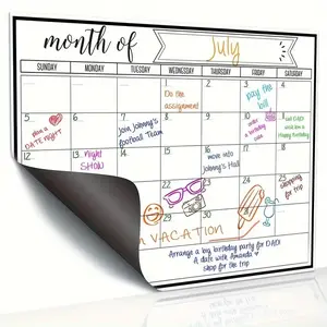 Fridge Calendar Magnetic, Dry Erase Calendar Whiteboard, Monthly Planner, Weekly Planner Magnet for Kitchen Refrigerator, Home Decor