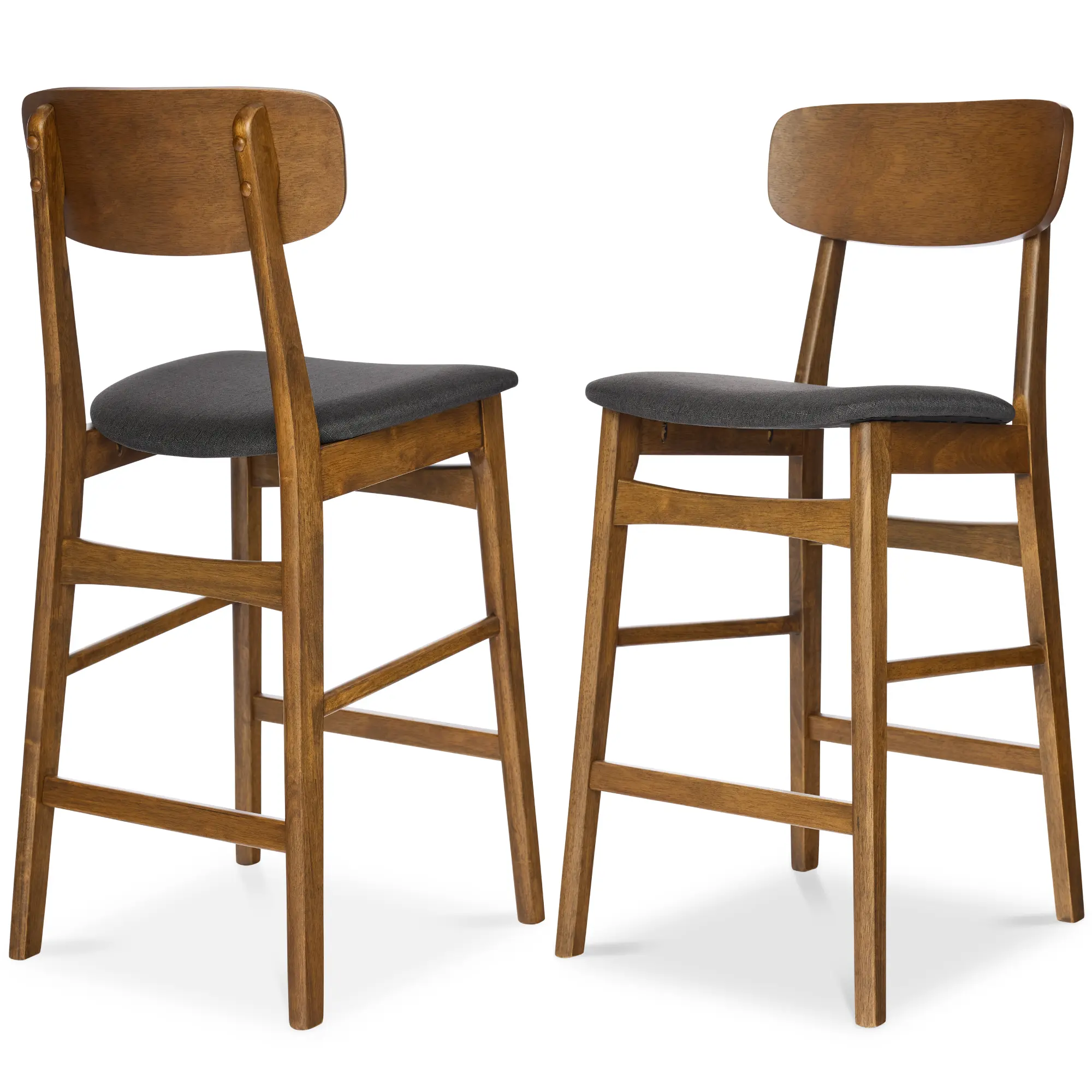 Best Choice Products 2-Piece Farmhouse Counter Height Bar Stool Set w/ Cushioned Seat, Wooden Backrest Best Choice Products 2-Piece Farmhouse Counter Height Bar Stool Set w/ Cushioned Seat, Wooden Backrest