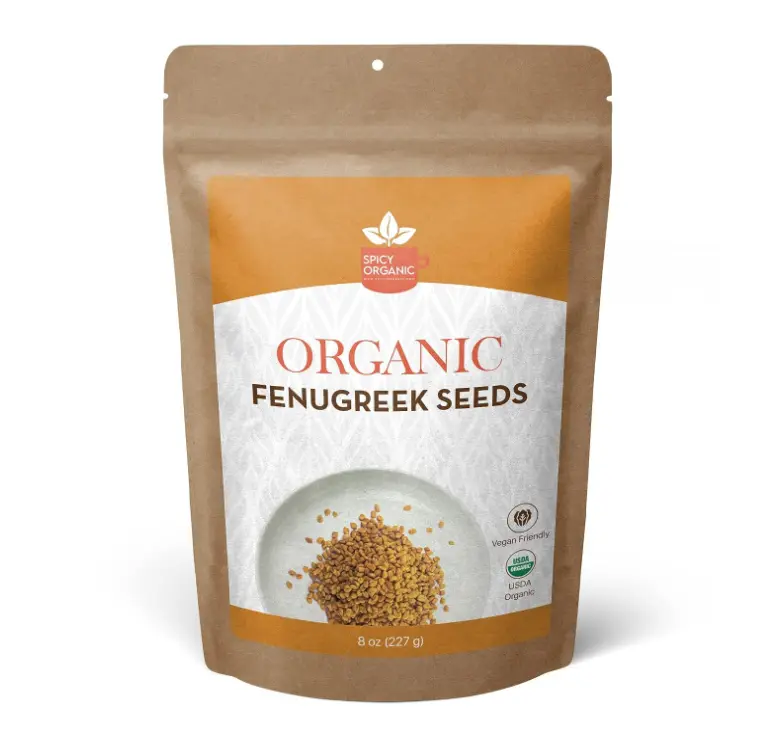 Spicy Organic Fenugreek Seeds, 8 oz — Whole Methi Seeds, USDA Certified Organic Fenugreek for Cooking, Sprouting, Tea & Spice Blends — Non-GMO, Raw, Vegan, Packed in Texas, Product of India
