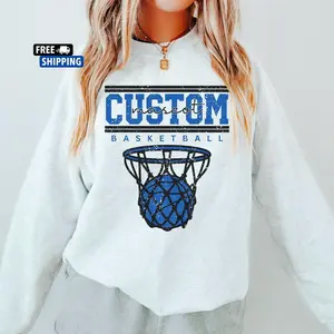 Custom Basketball Sweatshirt for Basketball Mom, Basketball Mom Sweatshirt with Custom Town and Mascot, Basketball Coach Gift, Game Day