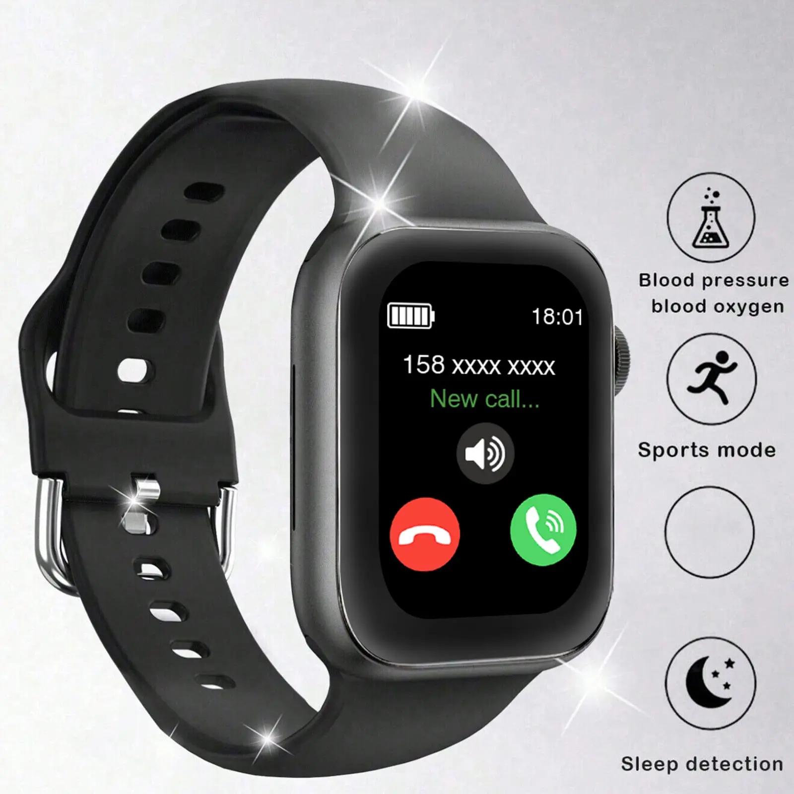Multifunctional Smart Watch, Fashion Digital Watch with Heart Rate Monitoring and Sleep Tracking, Sports Watch for Women & Men