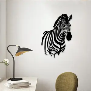 1pc Zebra Metal Wall Art, Zebra Statue Mural, Perfect for Living Room, Safari Room, Zoo Corner Decor, Summer Decor, Ideal Gift for Animal Lovers
