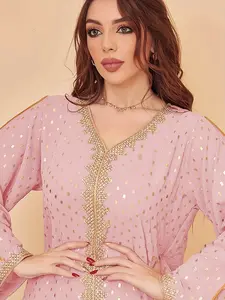 Muslim Women Dubai Dress, Elegant Long Robe for Middle East Indonesia Turkey, Stylish and Graceful Clothing