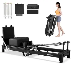 JOYRIDER Pilates Reformer 92" Foldable Pilates Machine with German Piano Wire Springs & Jump Board for Full Body Workout 480 lbs Capacity Yoga Curve Chair