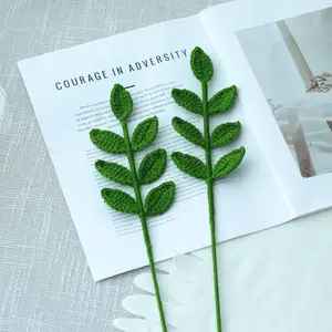 Set of 2 Handmade Eucalyptus Leaf Decorations, Vibrant Fabric Imitation Leaves, Artificial Faux Greenery, Perfect for Home Decor & Floral Arrangements