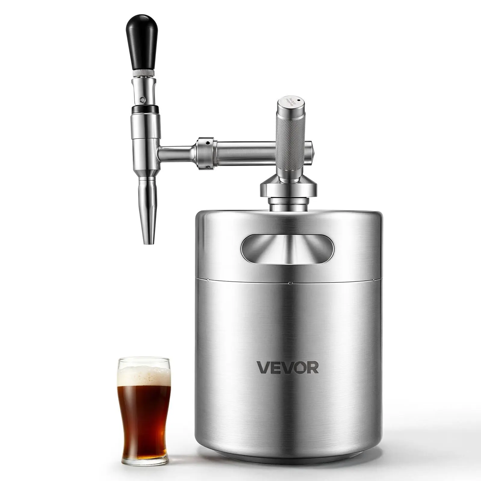 VEVOR Nitro Cold Brew Coffee Maker 135 oz Nitrogen Dispenser System, Home Brew Coffee Keg, Portable Nitrogen Infuser with Dispenser and Pressure Relieving Valve, Gift for Coffee Lovers