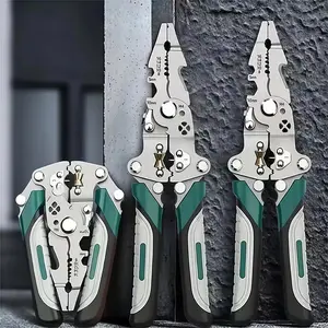 1PCS Foldable Wire Stripper Multifunctional Electrician Tool, Includes Crimping, Cutting, and Wrench Functions, Compact Fold Design for Easy Storage, Hand Tools, Wire Stripping Tool, Wire Crimper Cutter