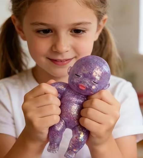 Curiosities Sugar Swaps Jumbo Baby Squishy Toy,Slow Rising Glitter Squeeze Toy for Stress Relief, SoftSensory Fidget Toy for Kids & Adults, Cute StretchyCollectible Squishies