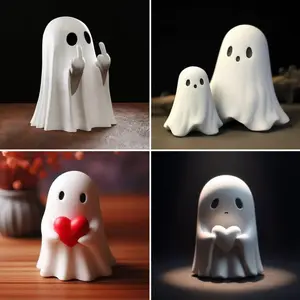 Halloween Middle Finger Love Ghost Ornaments Decor Smooth