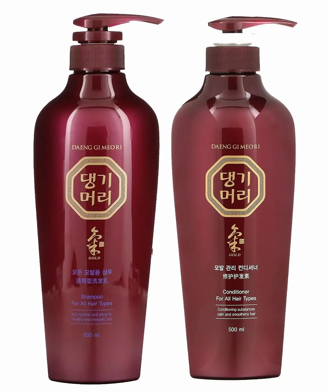 Daeng Gi Meo Ri Anti-Thinning Shampoo & Conditioner Kit, Nourishing Duo Pack for All Hair Types to Reduce Dandruff & Promote Growth, Multi-Pack - 500ml / 16.9 fl oz Each, Duo Pack Shampoo & Conditioner Kits