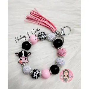 Wristlet Keychains (20mm Bubblegum Beads) - MOO