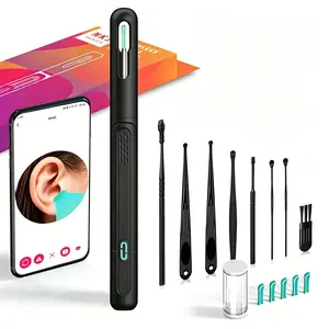Rechargeable Earwax Remover Tool with Camera, 8 Ear Tips, Safe & Easy Ear Cleaning Kit for Kids & Adults, Includes Ear Spoon & Digging Tool