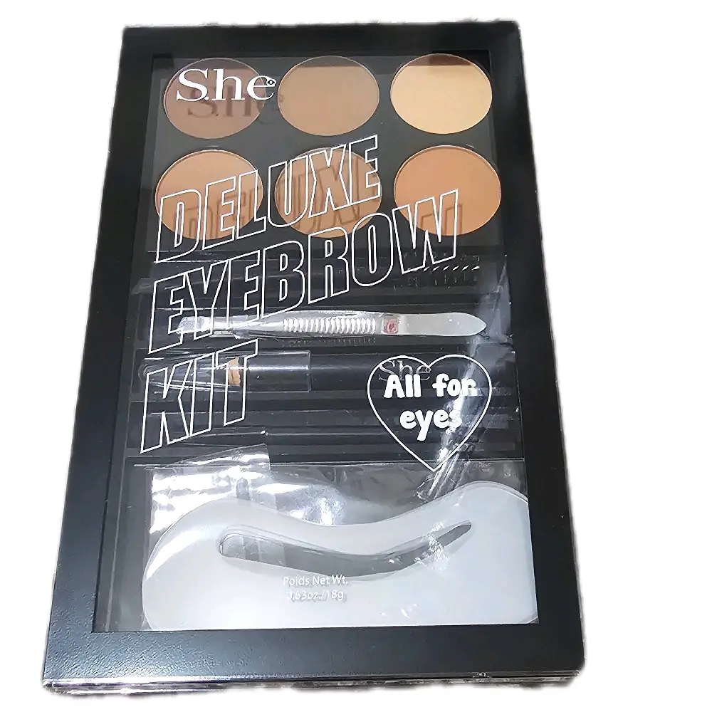 S.he Deluxe Eyebrow Cosmetic Kit, Long-Lasting, Smudge-Proof for Daily Precise Flawless Brow Shaping Makeup