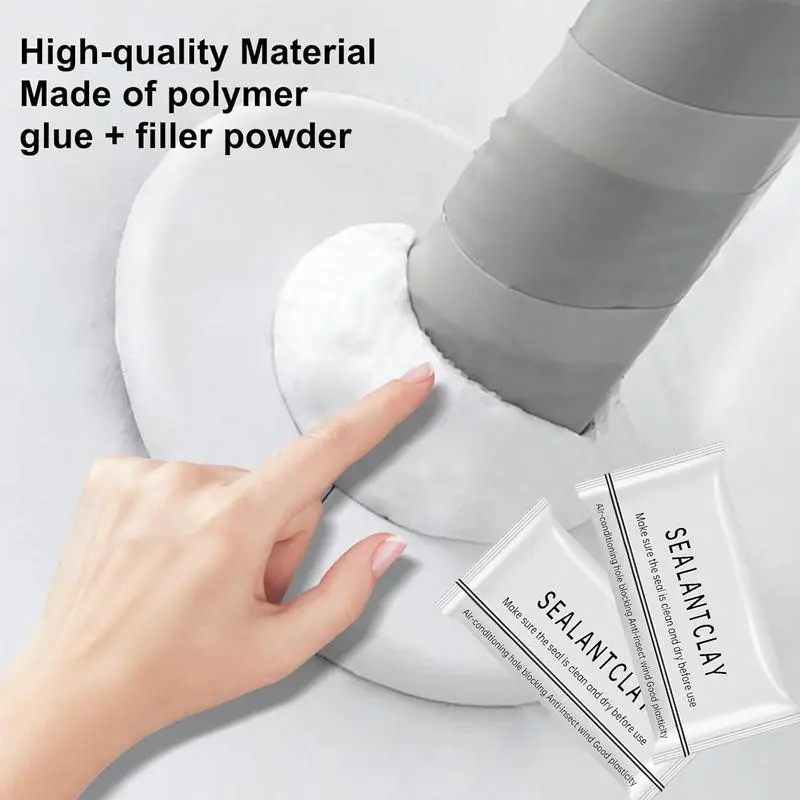 10PCS Eco-Friendly Sealant Clay, Waterproof Gap Filler for Wall Cracks, Pipe Gaps, Air Conditioner Openings and Household Repairs