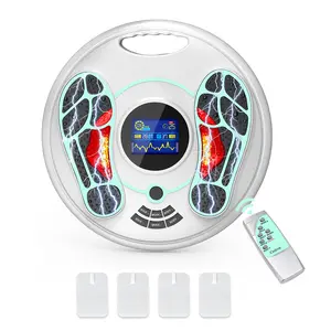 EMS Foot Massager for Neuropathy Pain Relief, TENS Muscle Stimulator for Plantar Fasciitis, Circulatory Stimulator for Feet and Legs, Electric Nerve Massager with Remote Control