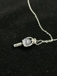 Aesthetic KPop Light Stick Clavicular Necklace - Culturally-Inspired Silver Plated Minimalist Choker, Fandom Accessory Gift for Her (Necklace Only, Box Not Included), Clavicular Necklaces, Culturally-Inspired Necklaces