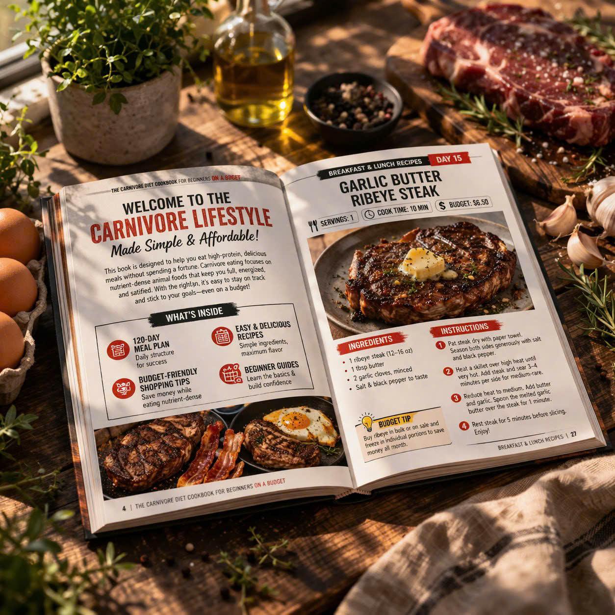 The Carnivore Cookbook for Beginners on a Budget