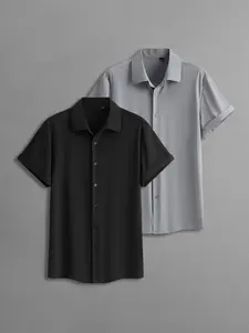 summervibes 2-Pack Men’s Summer Short Sleeve Shirts – Loose Fit, Versatile Base Layer Tops