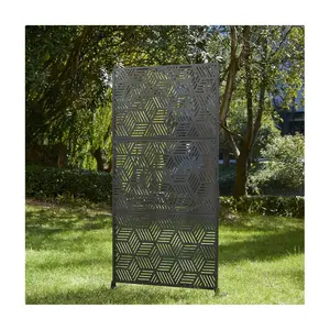 Glitzhome 6' Galvanized Steel Privacy Screen Pa nel Divider