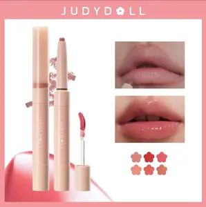 Judydoll Dual-Ended Lip Gloss & Lipliner, Dualended, Glossy, Instant & Easy pout, PlumpingLips, Long - lasting, Pigmented, Holiday Gifts
