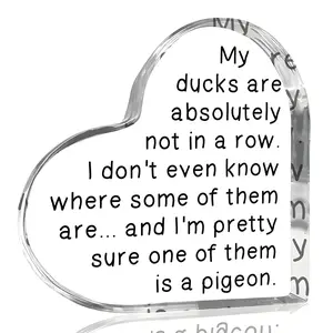 Cute Duck Design Acrylic Ornament, Creative Clear Desktop Decoration, Funny Office Decoration, Inspirational Gift for Office Colleagues, Novelty Desk Decor