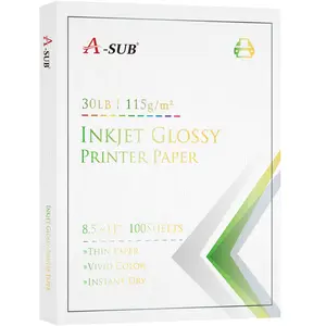 A-SUB 8.5x11 Inches Glossy Cast Coated Photo Paper 30lb 115gsm