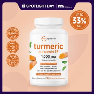 Micro Ingredients Turmeric Curcumin 1,000mg | 95% Curcuminoids with Black Pepper & MCT Oil for Ultimate Absorption, No Filler, No GMO - 120 Vegetarian Capsules