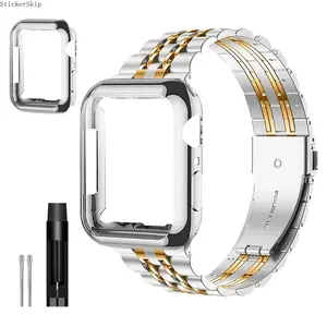 2026NEWWatch Band with Protective Case, Stainless Steel Watch Band Set, Watch Accessories for Apple Watch 38mm to 49mm, Compatible with iWatch Series 9/8/7/6/5/4/3/2/1/SE/SE2, Smart Watch Straps