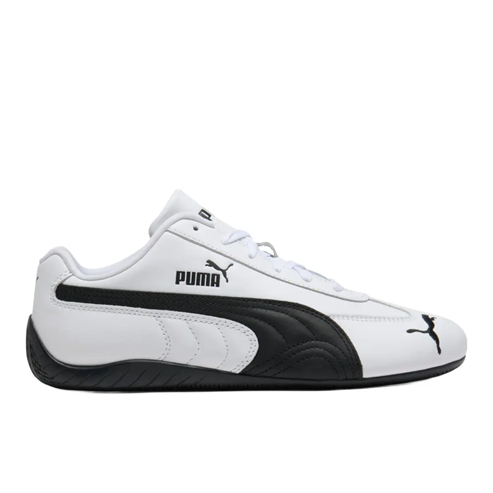 PUMA Mens Speedcat Full Leather Lace Up Sneakers Shoes Casual - White