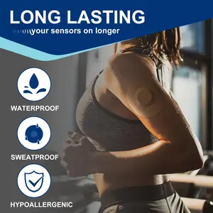 30 Pack Freestyle Adhesive Patches  Sensor Covers Intended For Libre 2/3-enlite-medtronic Guardian Cgm No Glue In The Center Long Fixation Your Sensor(tan)