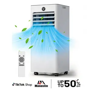 MANASTIN8000-10000 BTU EasyCool Portable Air Conditioner- Cool up to 350 Sq. Ft. AC with Easy-to-Use Remote Control, Digital LED Display, 24H Timer,Sleep Mode and Complete Window Installation Kit, for Bedroom,Living Room,Home Office