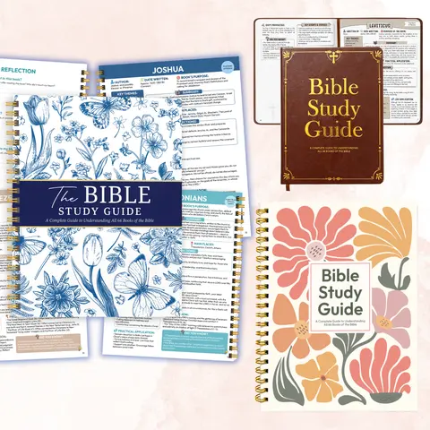 Bible Study Guides to Understand 66 Books Journal, Spiral Notebook 8.5 x 11 Prayer Devotional Supplies - Saints Label with Reflection Note, Prayer Prompts, Christian Gift Idea