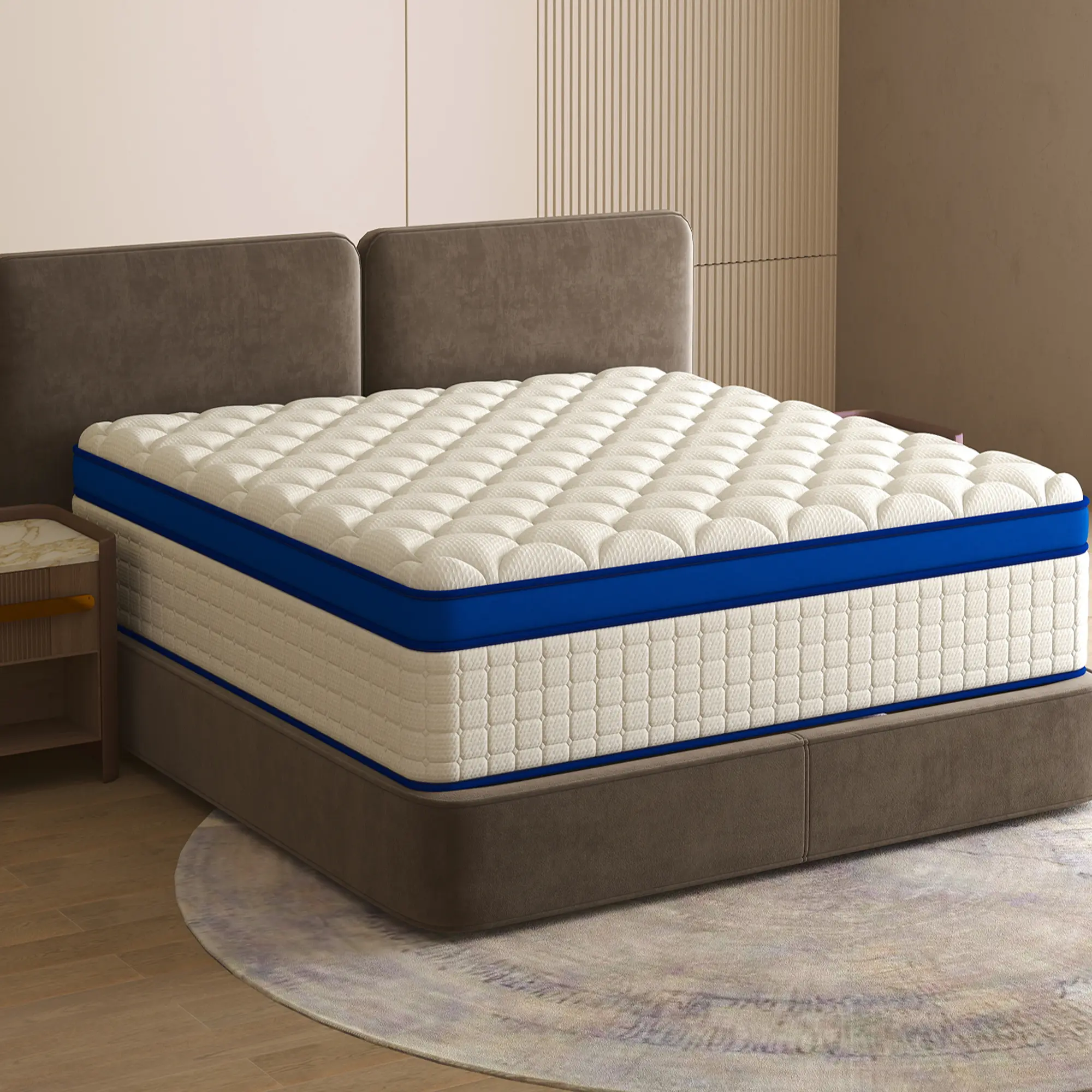 memory foam mattress 12 14Inch Pocket Spring HybridFoam Mattress, SmartS Coil, Pillow TopDesign And Motion lsolation, Plush MattressUltra Plush Noah Pocket Spring Mattress, queen size mattress mattresses colchones para cama mattress queen size High Qualit