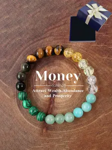 Natural Stone Imitated Crystal Dongling Stone Peacock Stone Bracelet, Attracts Money Wealth Energy Bracelet, Lucky Accessory, Beaded Bracelet