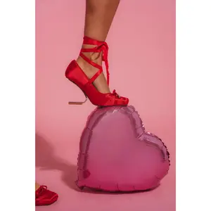 AZALEA WANG PAVARITI BALLET SWOOP HEEL IN RED