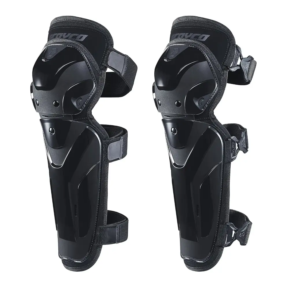 Motorcycle Adjustable Knit TPU Armor Knee Guards - 3D Knit Airflow, Breathable Mesh, Quick-Wear Straps, Comfortable Extra Protection for Offroad Motocross, Mountain Biking (Black, 1 Pair)