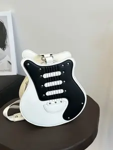 Guitar Shaped Crossbody Bag, Trendy Cool Style, Eye-Catching Design, Perfect for Streetwear & Exhibitions, Fashionable Shoulder Bag
