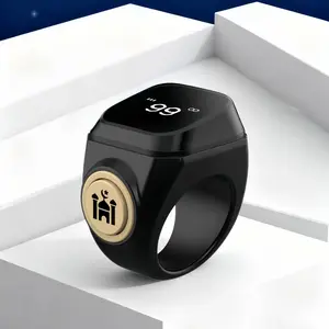 Digital Prayer Counter Ring with Vibration Alarm, 33/99 Dhikr Alerts, App Sync Feature, Essential for Daily Worship, Ramadan and Pilgrimage