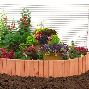 Yaheetech Straight  Garden Wooden Short Fence,  Outdoor Landscape Edging Flexible Decorative Border for Yard Patio Pathway Lawns Courtyard Maintenance