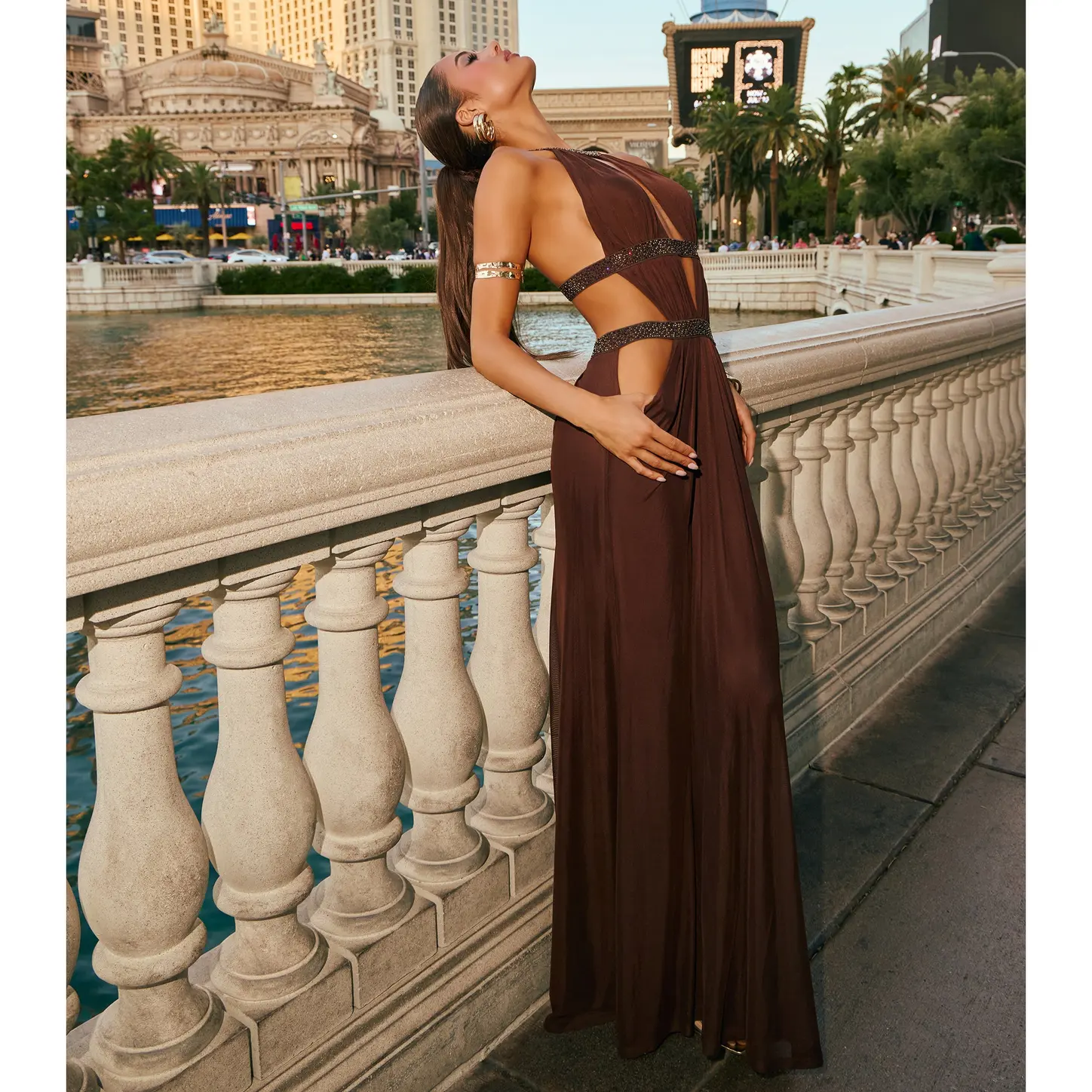 Penelope Mesh Rhinestone Formal Dress