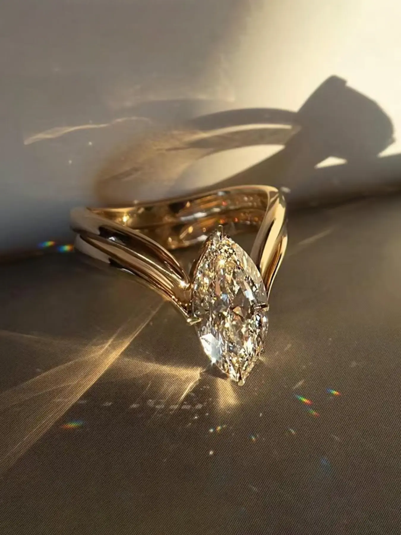 Women's Wedding Ring, Marquise Cut Ring, Horse Eye & Round Diamond Synthetic Zircon Copper, Luxury Gift for Engagement Anniversary Daily Elegance, Cubic Zirconia Rings, Teardrop Bridal Rings, Elegant Engagement Ring, Jewelry Rings