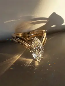 Women's Wedding Ring, Marquise Cut Ring, Horse Eye & Round Diamond Synthetic Zircon Copper, Luxury Gift for Engagement Anniversary Daily Elegance, Cubic Zirconia Rings