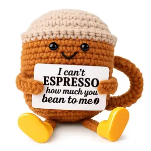 Christmas Gift/birthday Present/coffee Lover Gift, Cute Crochet Coffee Cup, Desktop Decoration for Friends/girlfriend/lover/wife/husband, Handmade Crochet Figure