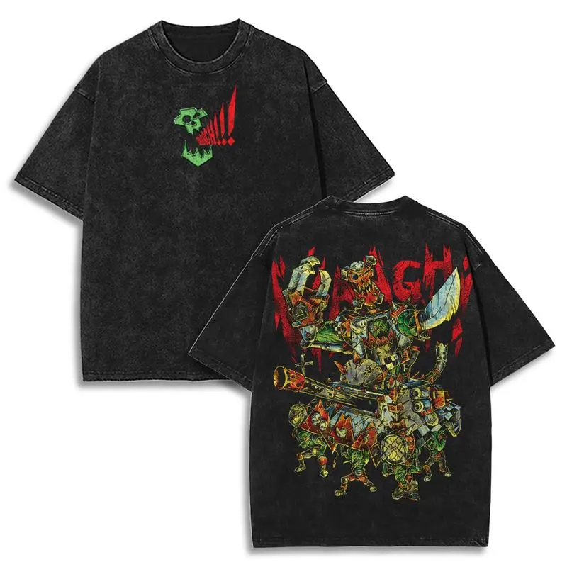 WARHAMMER 40K "WARBOSS" Vintage Heavyweight Tshirt, Casual 100% Premium Cotton, Oversized Menswear