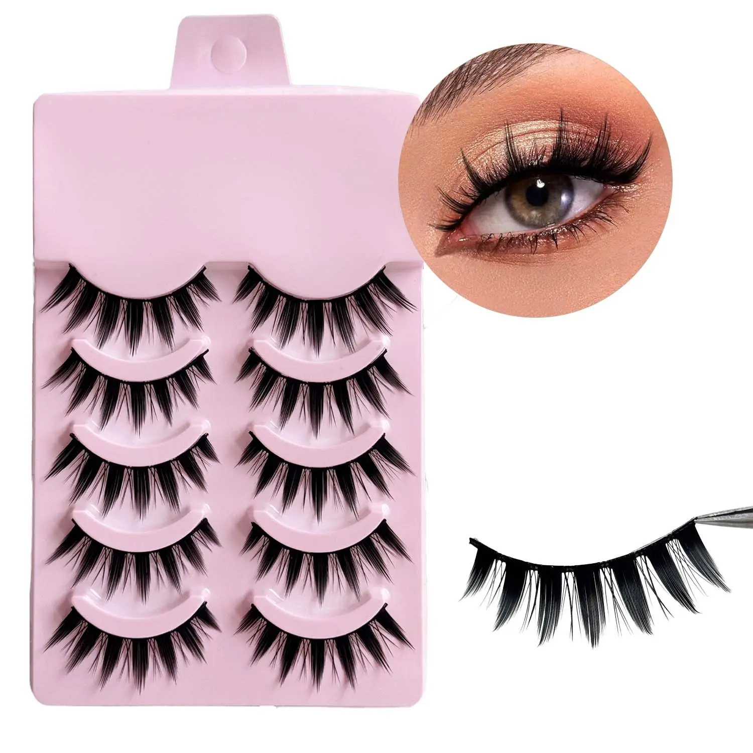 5 Pairs 3D Cartoon Demon Volume False Eyelashes, C Curl Comfortable Mix Match, Dramatic Dense Devil Style, Perfect for Makeup, Volume Lash Gift