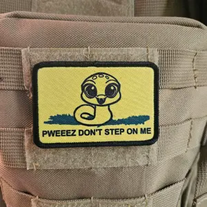 Cute anime pweeez dont step on me Gadsden flag meme  2"x3" removable morale patch with hook and loop backing