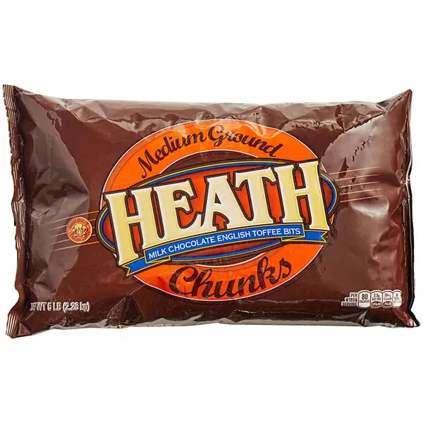 Heath Medium Ground Milk Chocolate English Toffee Bits Snack - 5 lb Crushed Candy Pieces, Perfect for Dessert Topping, Baking Decorating
