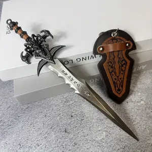 8.2inch 21cm Metal Katana Figurine Model Sword Anime Steel Ninja Knife Blade Real Size Japanese Katana Cosplay Accessories Prop Original Samurai Sabre Anime Figure Model Gift