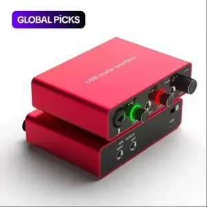 USB Audio Interface, 48V Phantom-Power 24Bit/192kHz Audio Interface, Noiseless XLR Audio Interface for Recording, Podcasting and Streaming, Digital Sound Card, Live Sound Cards