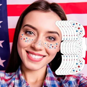 4th of July Glitter Freckles 6-Pack – Patriotic Face Sparkle Star Makeup Patches